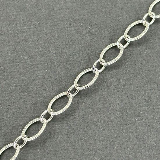 Picture of Silver Plated Stamped Cable Bulk Chain 6mm<br />4 Foot Lengths