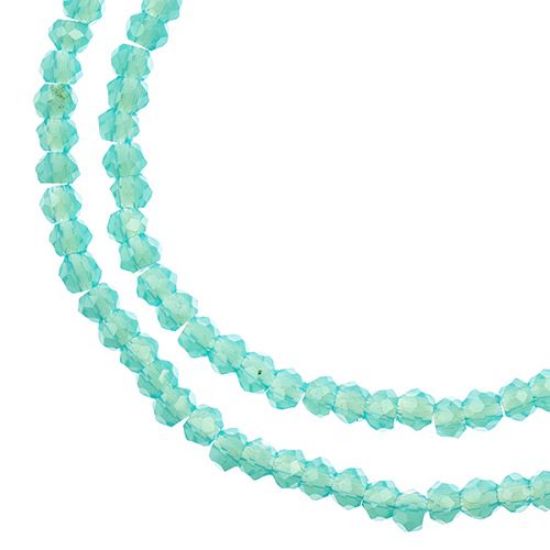 Picture of Crystal Lane 1.5x2.5mm Opaque Turquoise Blue Rondelle, 2 Strand 7" Strands