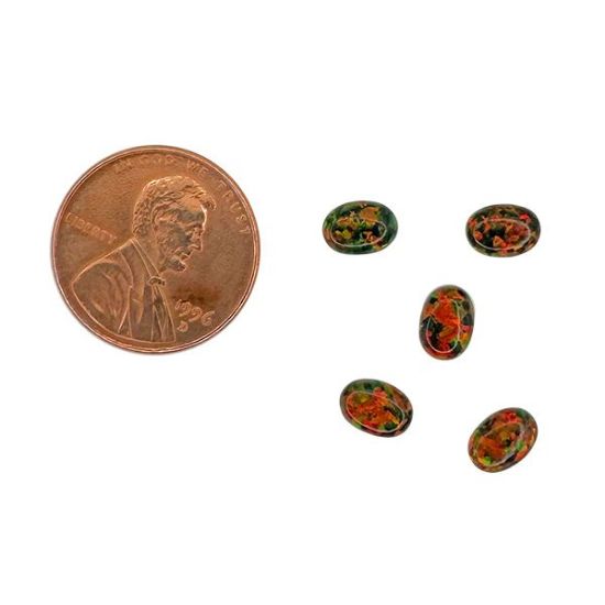 Picture of Imitation Black Opal, Oval Cabochon, 5x7mm