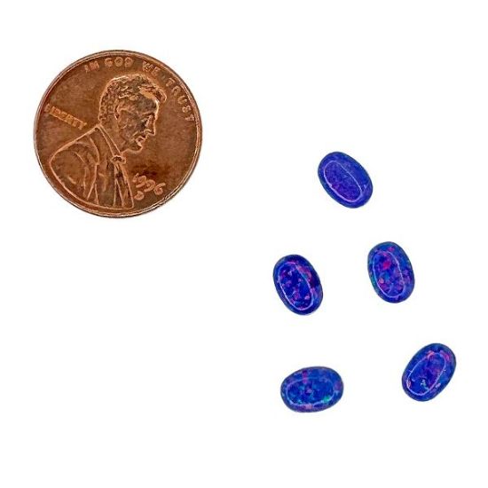 Picture of Imitation Starry Night Opal, Oval Cabochon, 5x7mm