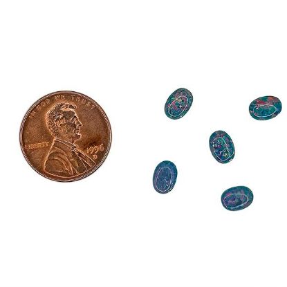 Picture of Imitation Multi-Teal Opal, Oval Cabochon, 5x7mm