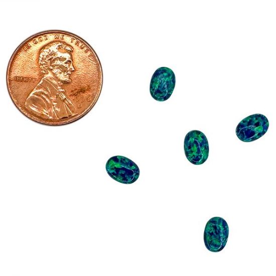 Picture of Imitation Peacock Opal, Oval Cabochon, 5x7mm