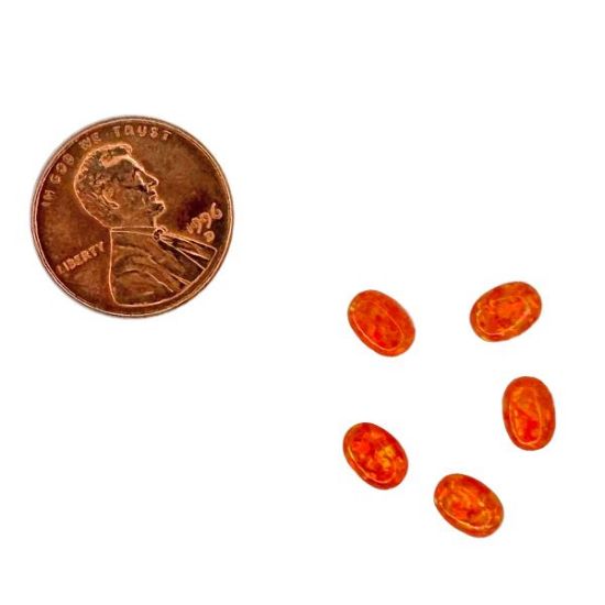 Picture of Imitation Fire Opal, Oval Cabochon, 5x7mm
