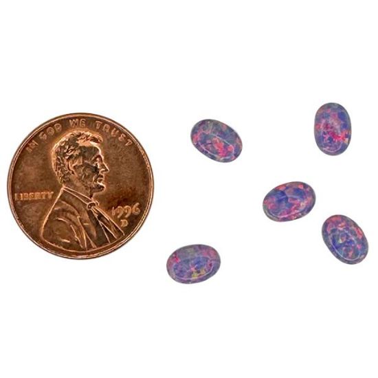 Picture of Imitation Multi-Lavender Opal, Oval Cabochon, 5x7mm