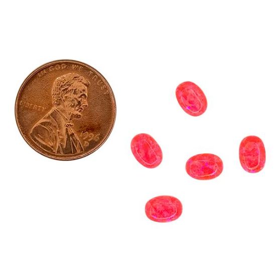 Picture of Imitation Brink Pink Opal, Oval Cabochon, 5x7mm
