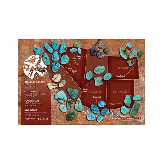 Picture of Tuquoise Map Postcard. 6" x 9"