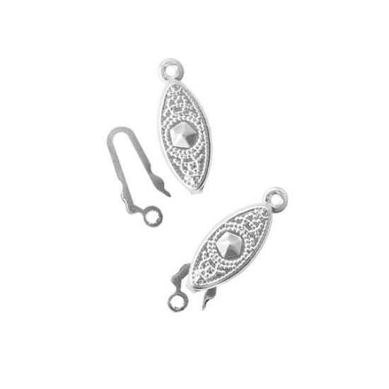 Picture of Silver Plated Fish Hook Clips 21.5x6.5mm<br />10 Clips