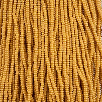 Picture of Size 10/0, Preciosa Czech Seed Beads, PermaLux Dyed Chalk Yellow-Brown, Sold by the Hank