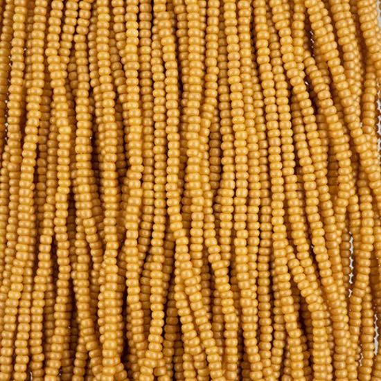 Picture of Size 10/0, Preciosa Czech Seed Beads, PermaLux Dyed Chalk Yellow-Brown, Sold by the Hank