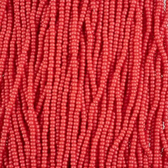 Picture of Size 10/0, Preciosa Czech Seed Beads, PermaLux Dyed Chalk Red, Sold by the Hank