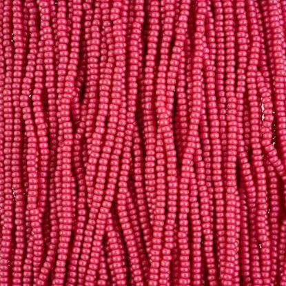 Picture of Size 10/0, Preciosa Czech Seed Beads, PermaLux Dyed Chalk Fuschia, Sold by the Hank