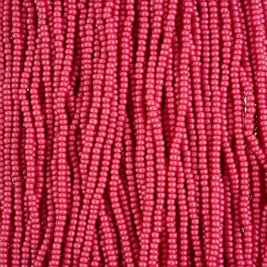 Picture of Size 10/0, Preciosa Czech Seed Beads, PermaLux Dyed Chalk Fuschia, Sold by the Hank
