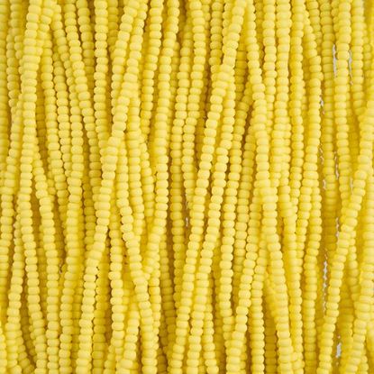 Picture of Size 10/0, Preciosa Czech Seed Beads, PermaLux Dyed Chalk Light Yellow Matte, Sold by the Hank