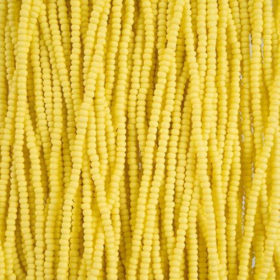 Picture of Size 10/0, Preciosa Czech Seed Beads, PermaLux Dyed Chalk Light Yellow Matte, Sold by the Hank