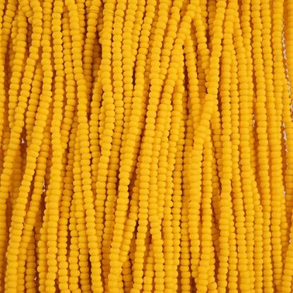 Picture of Size 10/0, Preciosa Czech Seed Beads, PermaLux Dyed Chalk Dark Yellow Matte, Sold by the Hank