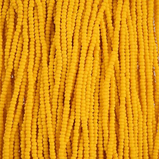 Picture of Size 10/0, Preciosa Czech Seed Beads, PermaLux Dyed Chalk Dark Yellow Matte, Sold by the Hank