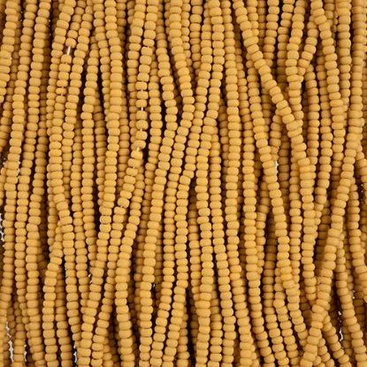 Picture of Size 10/0, Preciosa Czech Seed Beads, PermaLux Dyed Chalk Yellow-Brown Matte, Sold by the Hank