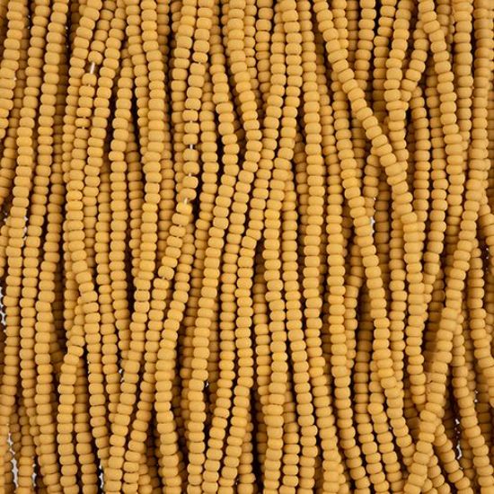 Picture of Size 10/0, Preciosa Czech Seed Beads, PermaLux Dyed Chalk Yellow-Brown Matte, Sold by the Hank