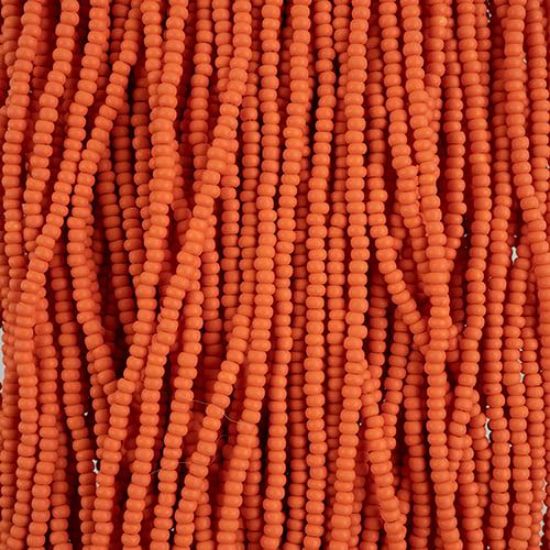 Picture of Size 10/0, Preciosa Czech Seed Beads, PermaLux Dyed Chalk Orange Matte, Sold by the Hank