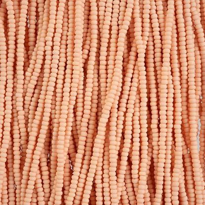 Picture of Size 10/0, Preciosa Czech Seed Beads, PermaLux Dyed Chalk Apricot Matte, Sold by the Hank