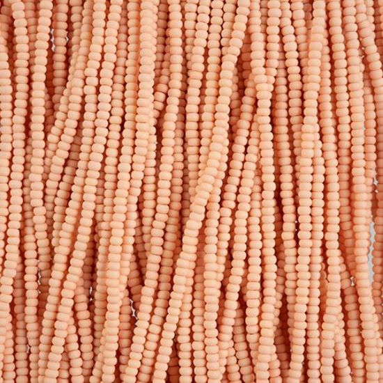 Picture of Size 10/0, Preciosa Czech Seed Beads, PermaLux Dyed Chalk Apricot Matte, Sold by the Hank