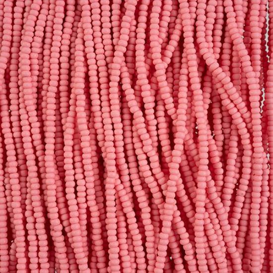 Picture of Size 10/0, Preciosa Czech Seed Beads, PermaLux Dyed Chalk Pink Matte, Sold by the Hank