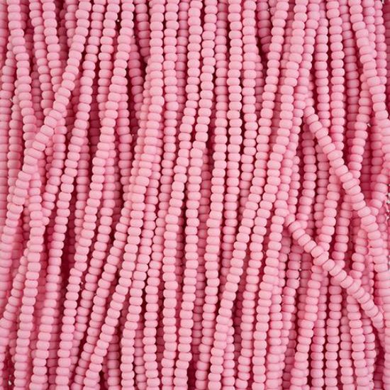 Picture of Size 10/0, Preciosa Czech Seed Beads, PermaLux Dyed Chalk Light Pink Matte, Sold by the Hank