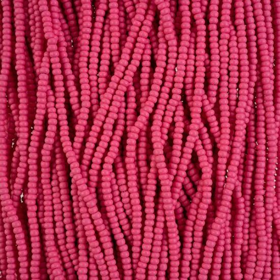 Picture of Size 10/0, Preciosa Czech Seed Beads, PermaLux Dyed Chalk Fuchsia Matte, Sold by the Hank