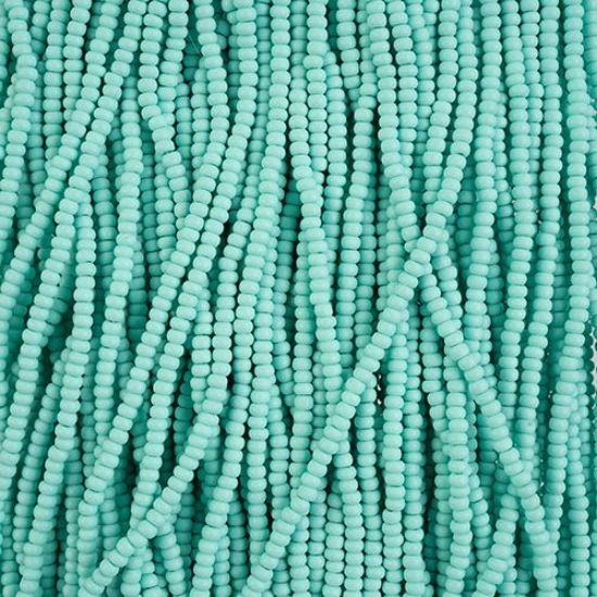 Picture of Size 10/0, Preciosa Czech Seed Beads, PermaLux Dyed Chalk Mint Matte, Sold by the Hank