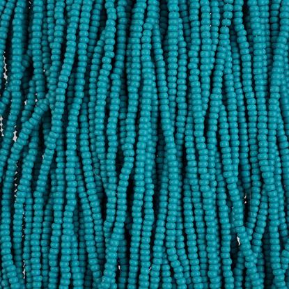 Picture of Size 10/0, Preciosa Czech Seed Beads, PermaLux Dyed Chalk Teal Matte, Sold by the Hank