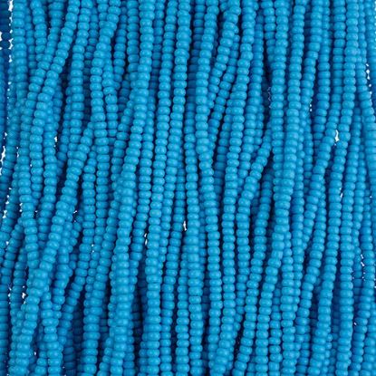 Picture of Size 10/0, Preciosa Czech Seed Beads, PermaLux Dyed Chalk Dark Turquoise Matte, Sold by the Hank