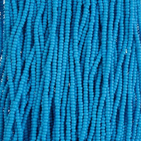 Picture of Size 10/0, Preciosa Czech Seed Beads, PermaLux Dyed Chalk Dark Turquoise Matte, Sold by the Hank
