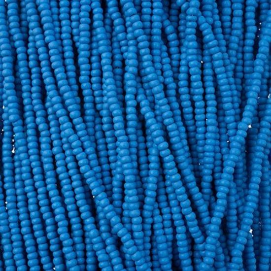 Picture of Size 10/0, Preciosa Czech Seed Beads, PermaLux Dyed Chalk Blue Matte, Sold by the Hank