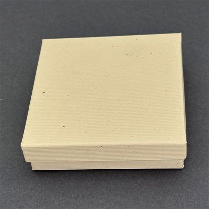 Picture of Oatmeal Groove Cotton Filled Gift Box, 3-1/2" W x 3-1/2 L x 1" H, Sold individually.