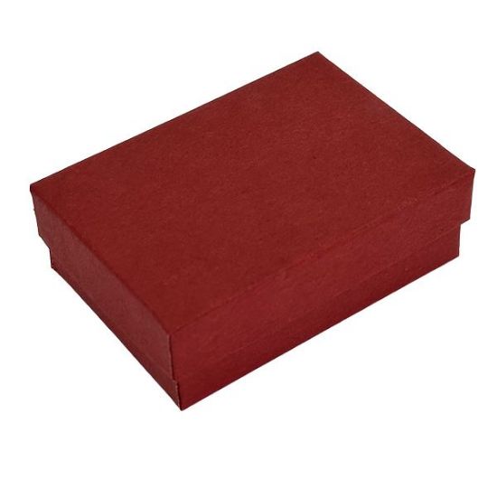 Picture of Brick Red Cotton Filled Gift Box, 3-1/16" W x 2-3/25" L x 1" H, Sold individually.