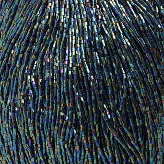 Picture of 2-Cut Size 10/0, Preciosa Czech Seed Bead, Opaque Green Aurora Borealis, Sold by the Hank