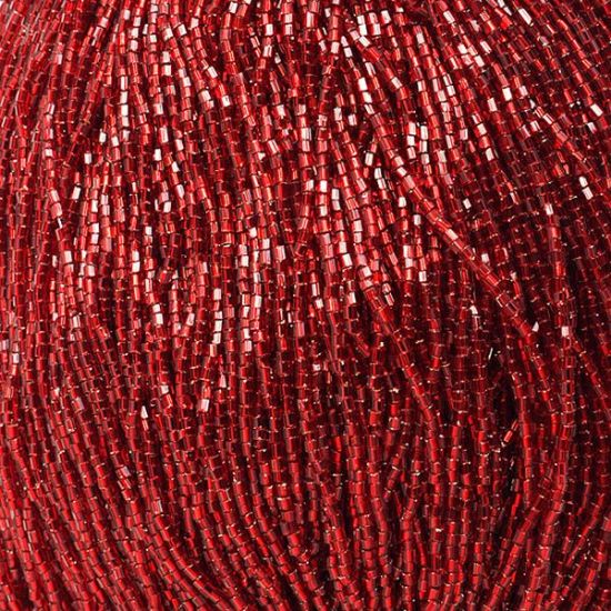 Picture of 2-Cut Size 10/0, Preciosa Czech Seed Bead, Silver-Lined Red, Sold by the Hank