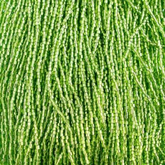 Picture of 2-Cut Size 10/0, Preciosa Czech Seed Bead, Silver-Lined Lime, Sold by the Hank