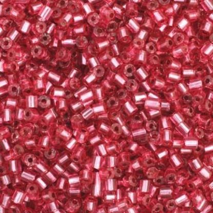 Picture of 2-Cut Size 10/0, Preciosa Czech Seed Bead, Silver-Lined Light Red Dyed, Sold by the Hank