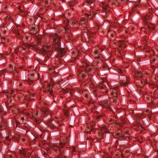 Picture of 2-Cut Size 10/0, Preciosa Czech Seed Bead, Silver-Lined Light Red Dyed, Sold by the Hank