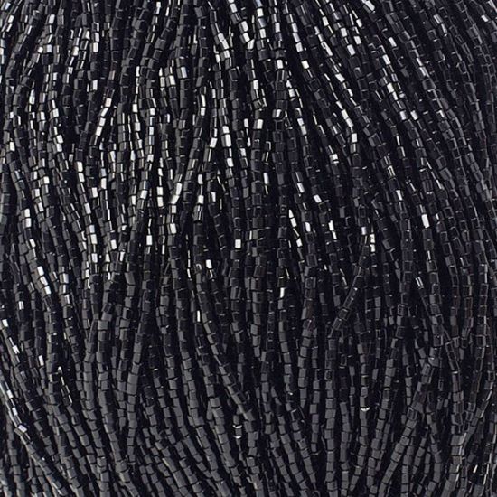 Picture of 2-Cut Size 10/0, Preciosa Czech Seed Bead, Opaque Black, Sold by the Hank
