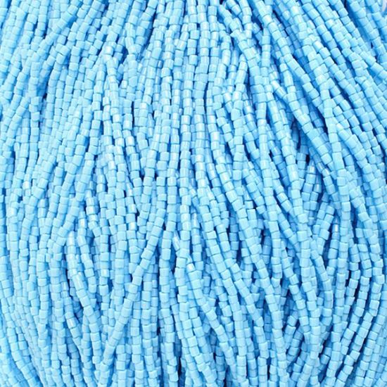 Picture of 2-Cut Size 10/0, Preciosa Czech Seed Bead, Opaque Light Blue, Sold by the Hank