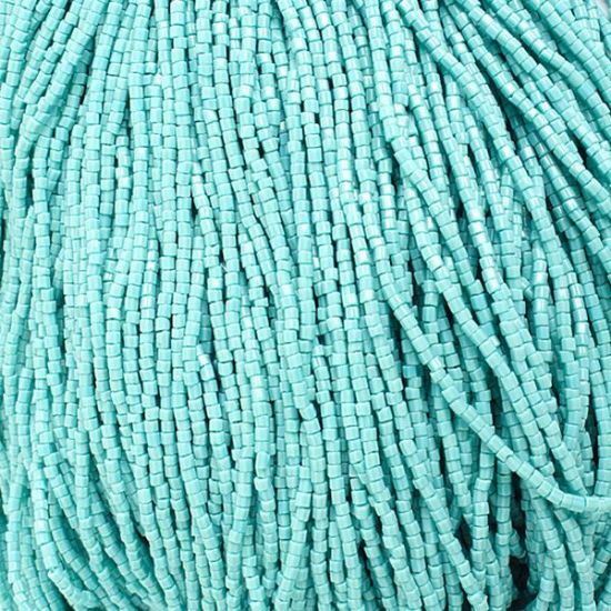 Picture of 2-Cut Size 10/0, Preciosa Czech Seed Bead, Opaque Turquoise, Sold by the Hank