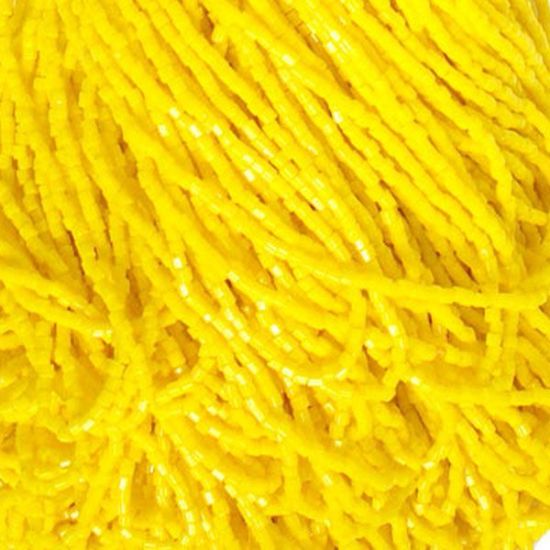 Picture of 2-Cut Size 10/0, Preciosa Czech Seed Bead, Opaque Lemon Yellow, Sold by the Hank