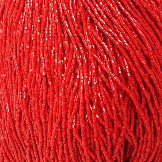 Picture of 2-Cut Size 10/0, Preciosa Czech Seed Bead, Opaque Red, Sold by the Hank