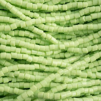 Picture of 2-Cut Size 10/0, Preciosa Czech Seed Bead, Opaque Pale Green, Sold by the Hank