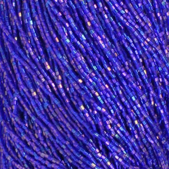 Picture of 2-Cut Size 10/0, Preciosa Czech Seed Bead, Transparent Navy Blue Aurora Borealis, Sold by the Hank