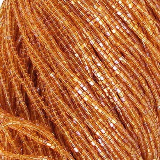 Picture of 2-Cut Size 10/0, Preciosa Czech Seed Bead, Transparents Topaz Aurora Borealis, Sold by the Hank