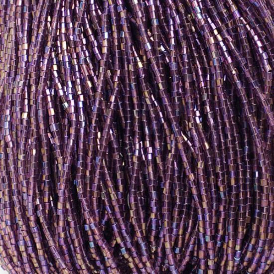 Picture of 2-Cut Size 10/0, Preciosa Czech Seed Bead, Transparent Dark Purple Aurora Borealis, Sold by the Hank