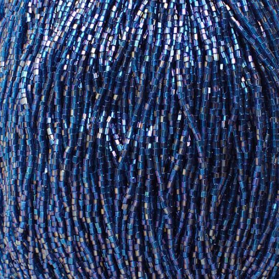 Picture of 2-Cut Size 10/0, Preciosa Czech Seed Bead, Transparent Aqua Aurora Borealis, Sold by the Hank